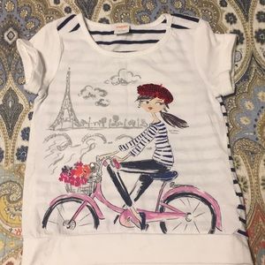EUC Gymboree top with girl in Paris